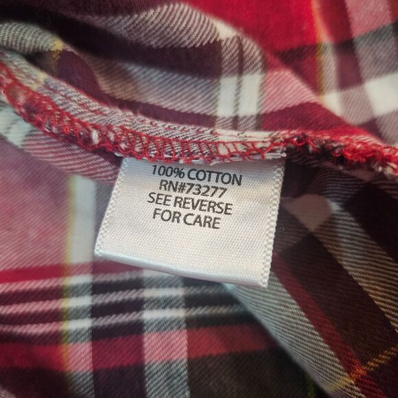 Coldwater Creek Women's Small Red Plaid Flannel Shirt Camping Overshirt Cotton - Picture 4 of 6